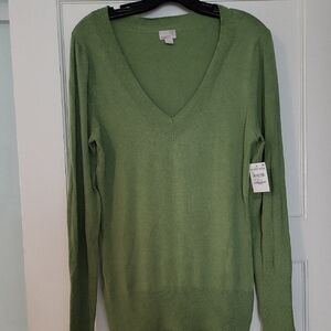 Caslon By Nordstrom Apple Green Sweater Size L